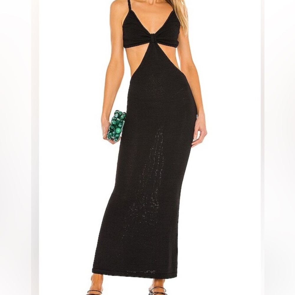 Cult Gaia Black Backless Maxi Dress